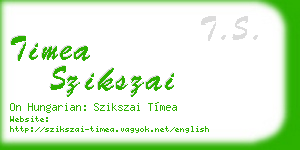 timea szikszai business card